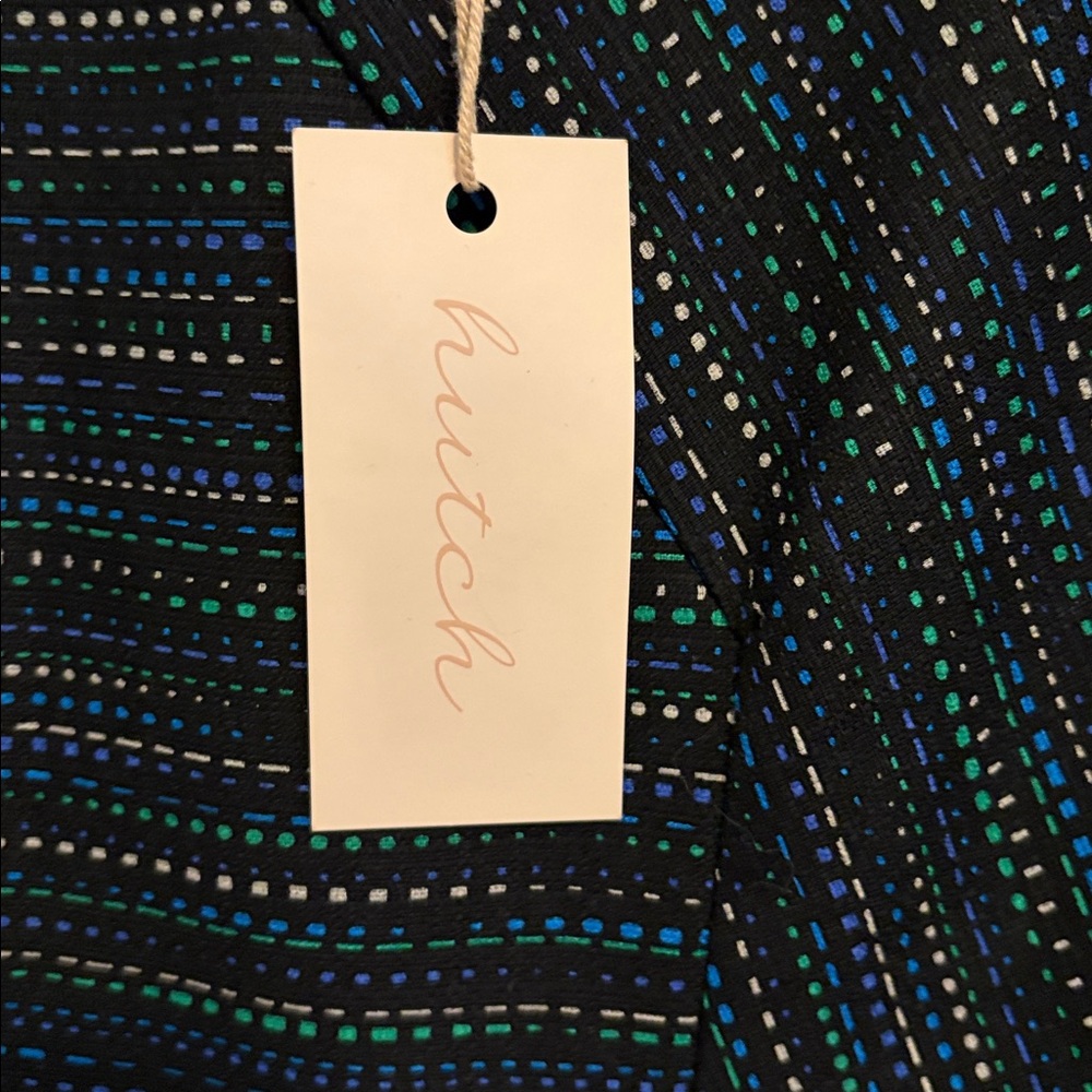 Hutch Navy Dress with Black, Blue & Green Stripe Dots - Picture 3 of 7